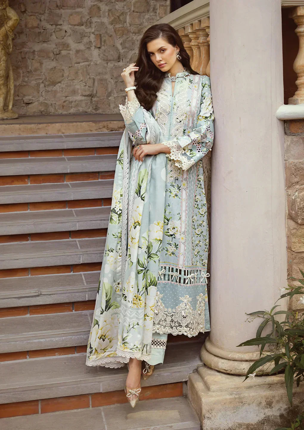 Elaf Premium | Print Chikankari 24 | ECT-05A WATERLILLY - House Of Anaya