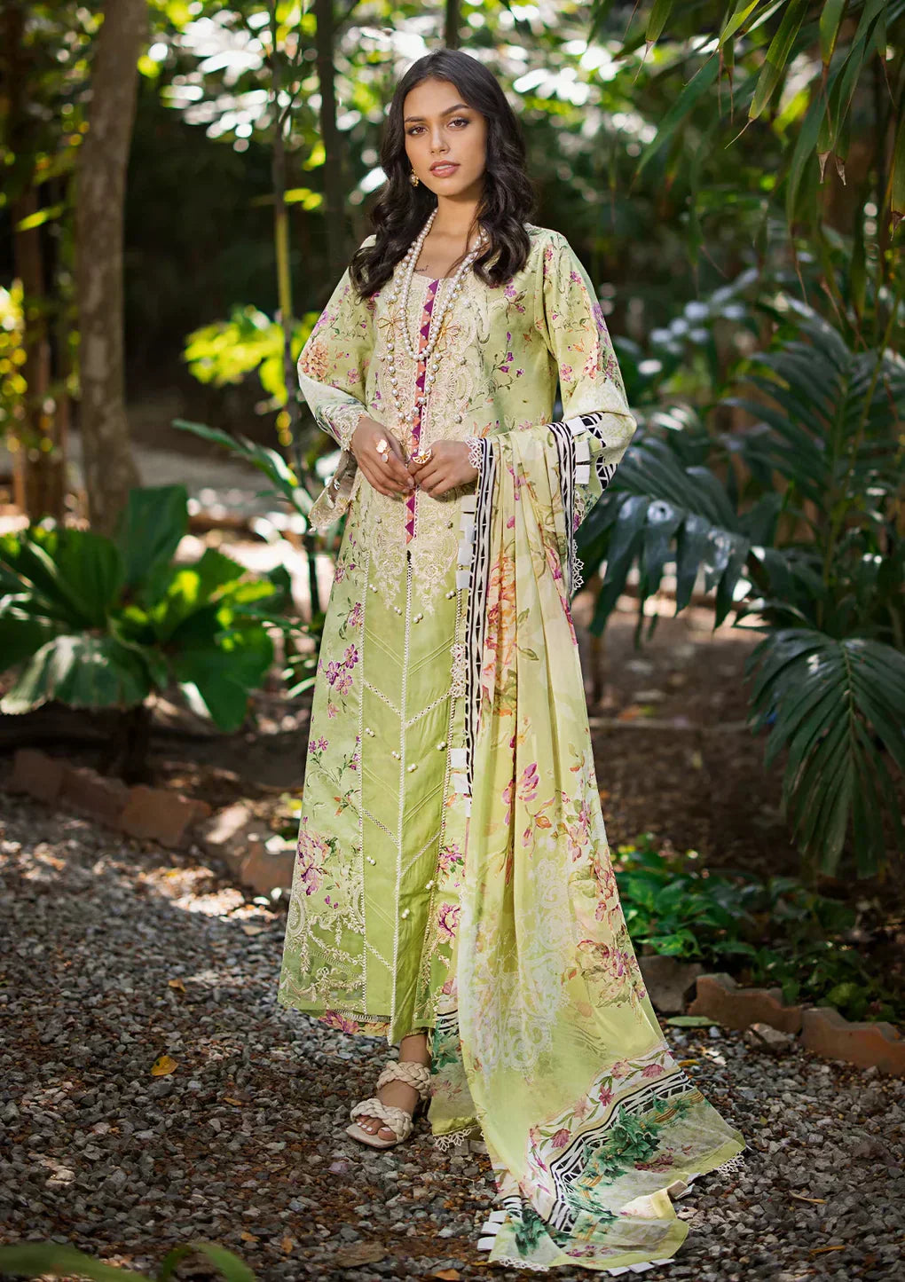 Elaf Premium | Signature Embroidered Lawn 24 | ESL-03B CLARISSE - House Of Anaya