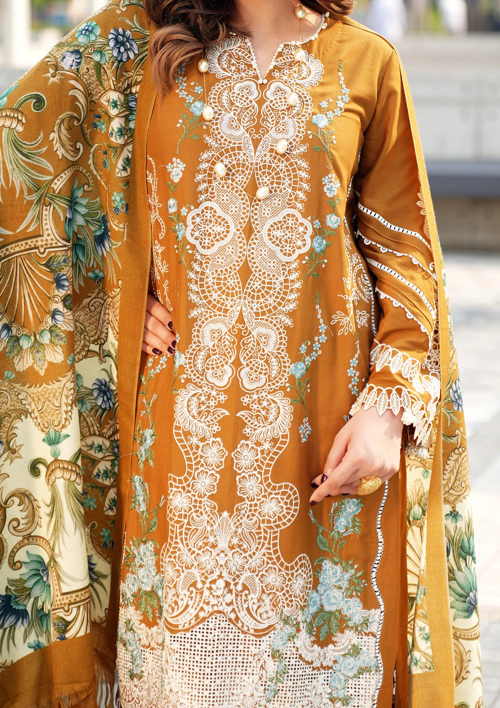 Elaf Premium | Winter Pashmina Shawl Collection | EPW-3A Sunkissed Meadows - House Of Anaya