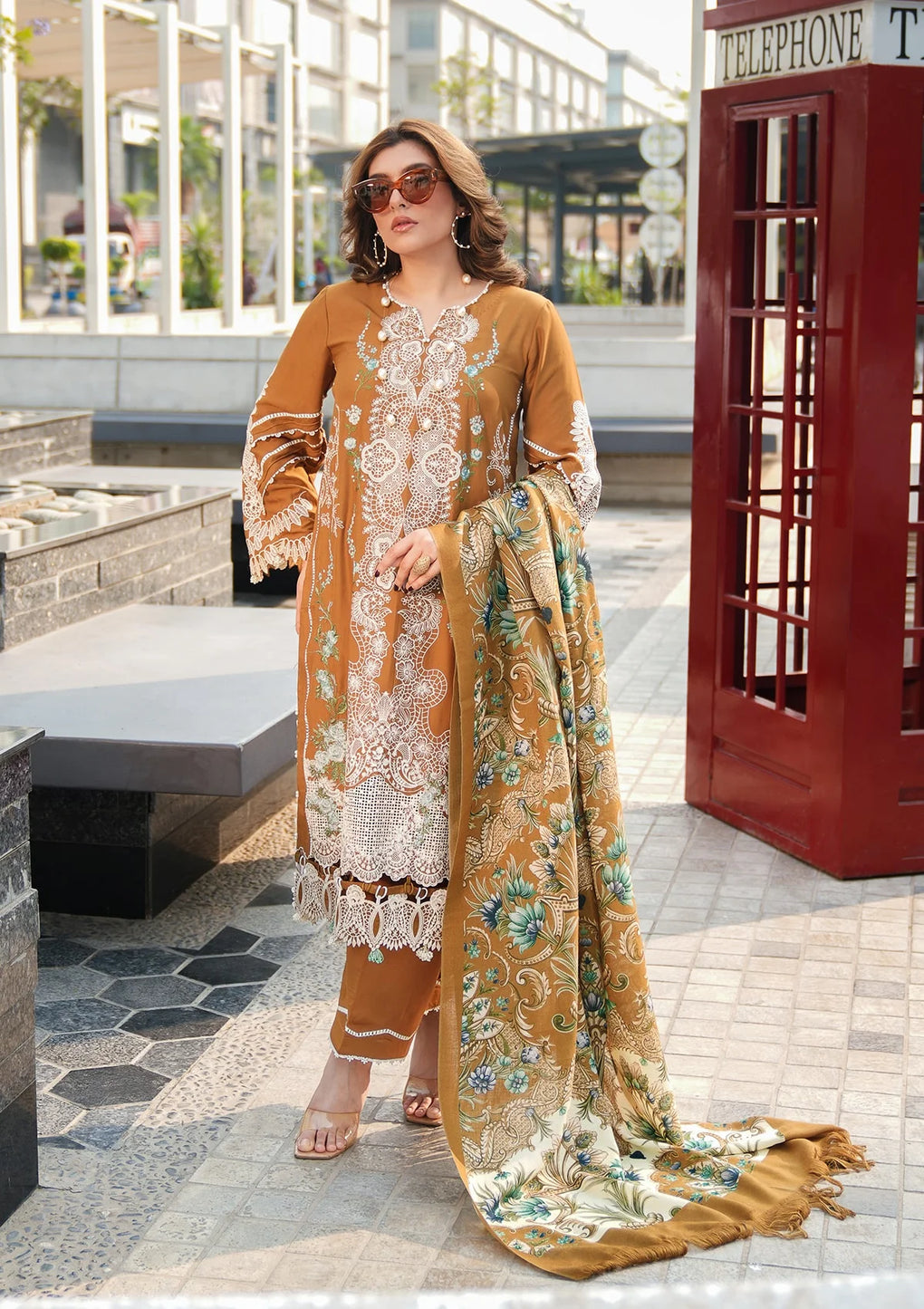Elaf Premium | Winter Pashmina Shawl Collection | EPW-3A Sunkissed Meadows - House Of Anaya