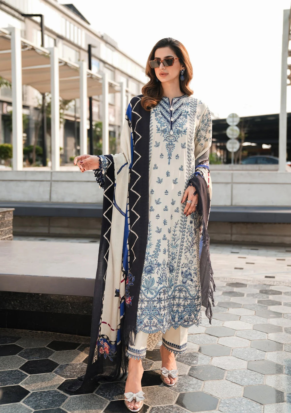 Elaf Premium | Winter Pashmina Shawl Collection | EPW-5B Cherished Memories - House Of Anaya