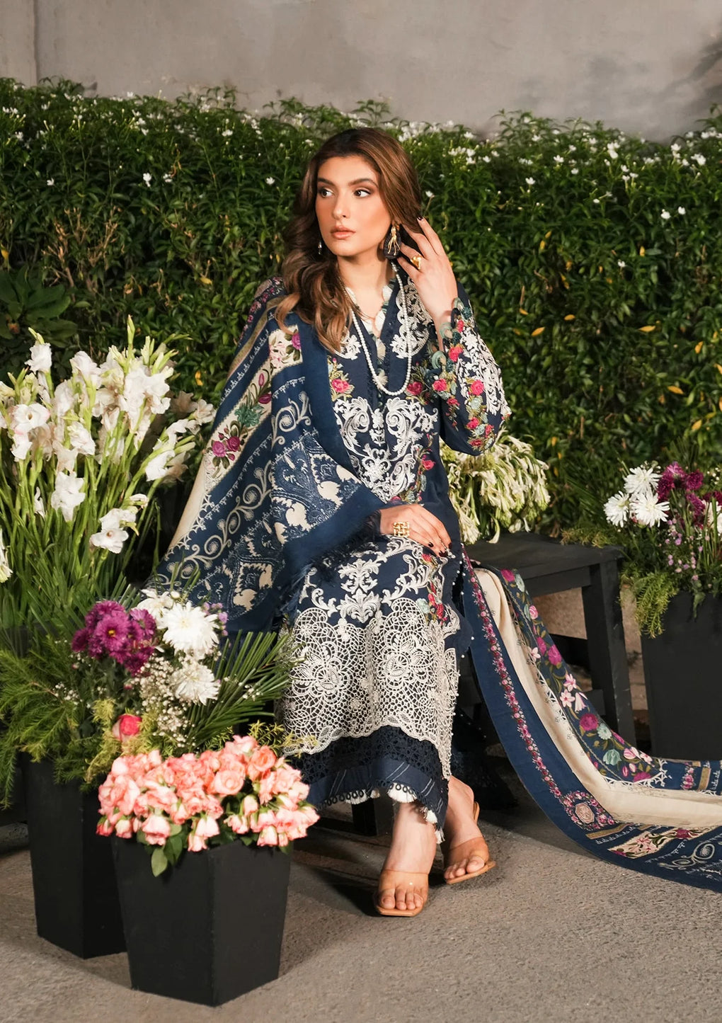 Elaf Premium | Winter Pashmina Shawl Collection | EPW-6B Moonlit Promises - House Of Anaya