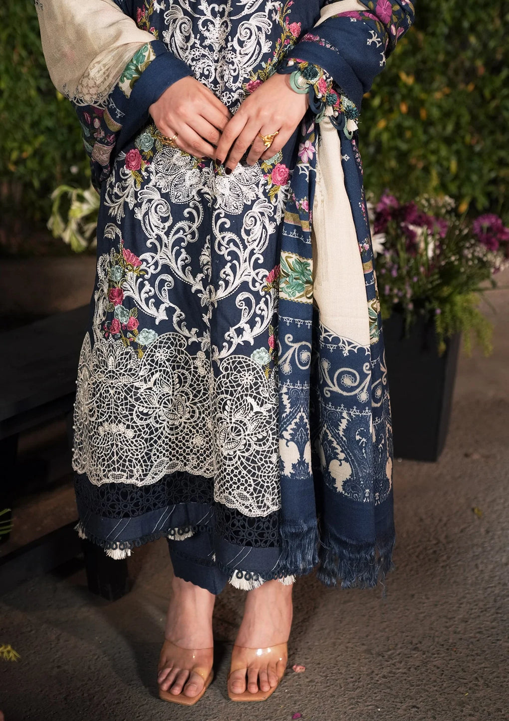 Elaf Premium | Winter Pashmina Shawl Collection | EPW-6B Moonlit Promises - House Of Anaya