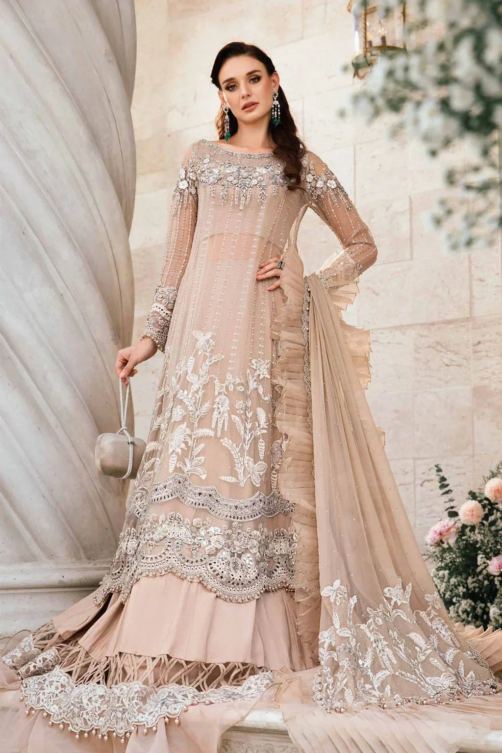 Maria B | Mbroidered Fabrics 2024 | BD-2801 - House Of Anaya