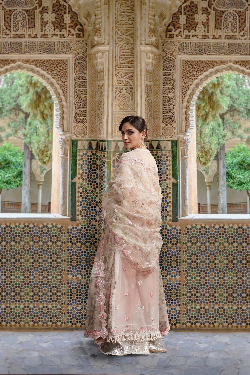 Sable Vogue Embroidered Organza 4 Piece Suit FC-07-23 - Riwayat-e-khas