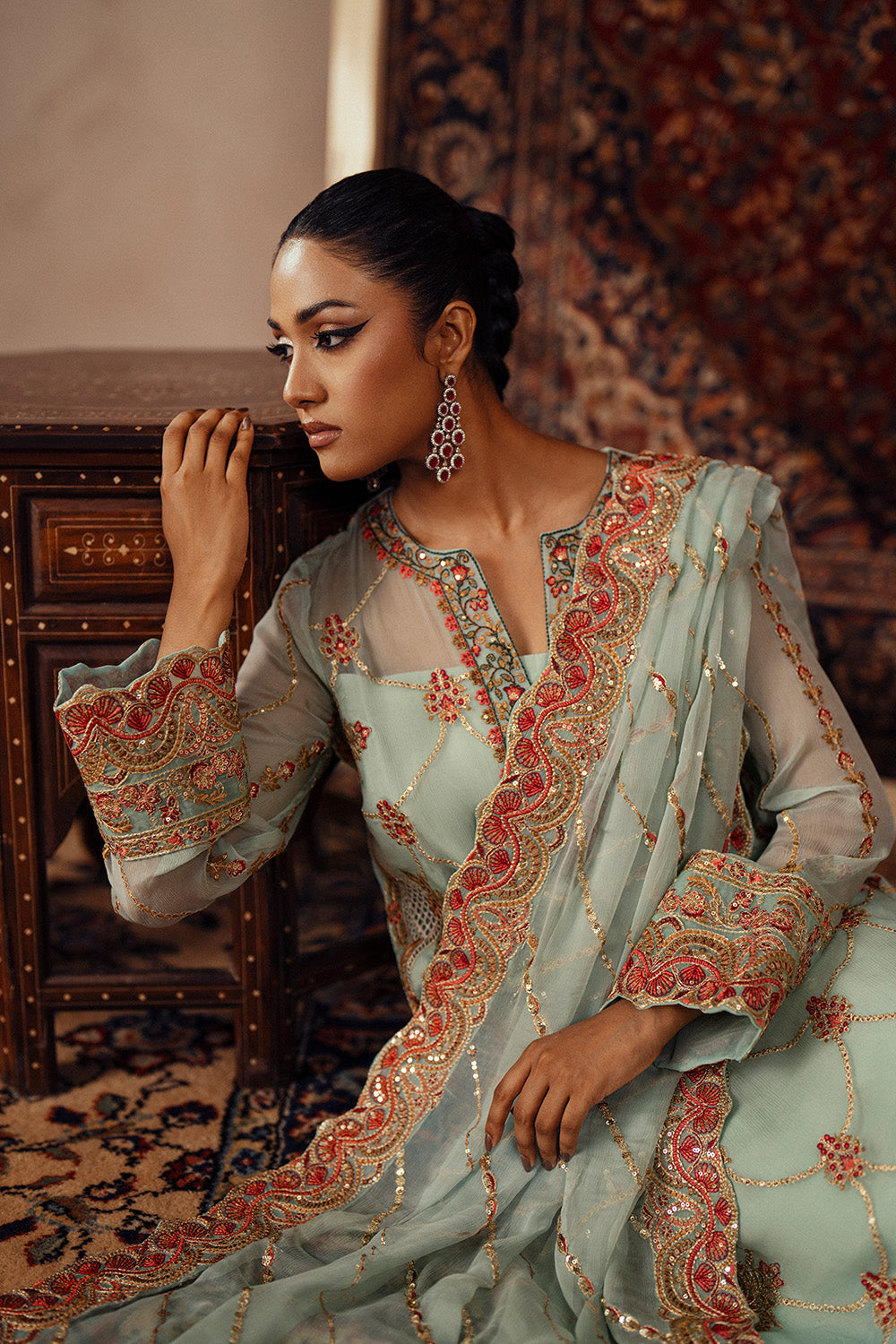 Maryum N Maria | Luxury Stitched | 3 Piece Embroidered Chiffon AVITAL - FSU5638