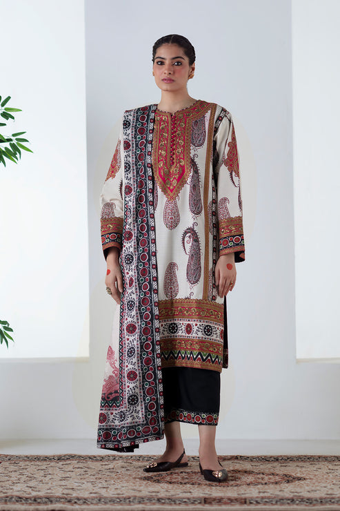 Maryum N Maria | Noore Winters 25 | 3 Piece Embroidered Khaddar ZOHAL - FSU5678