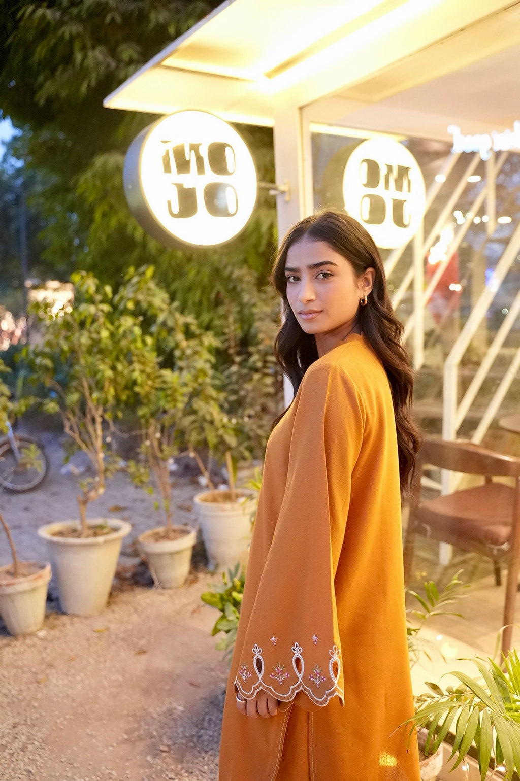 Dhanak | Casual Pret | MUSTARD 2PCS EMBROIDERED KURTA WITH TROUSER