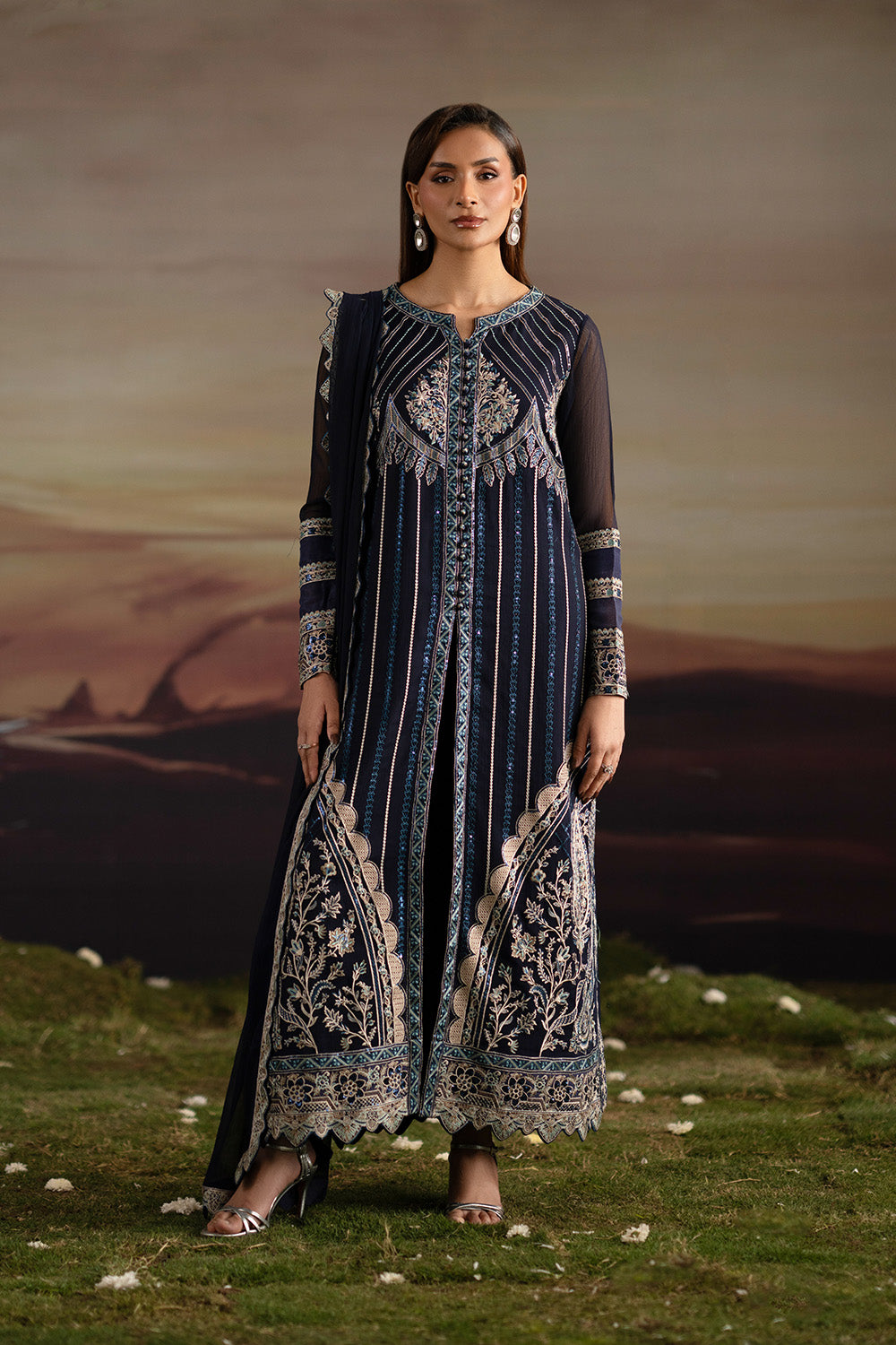 Maryum N Maria | Luxury Stitched | 3-Piece-Embroiderd-Chiffon INDU - FWU5706