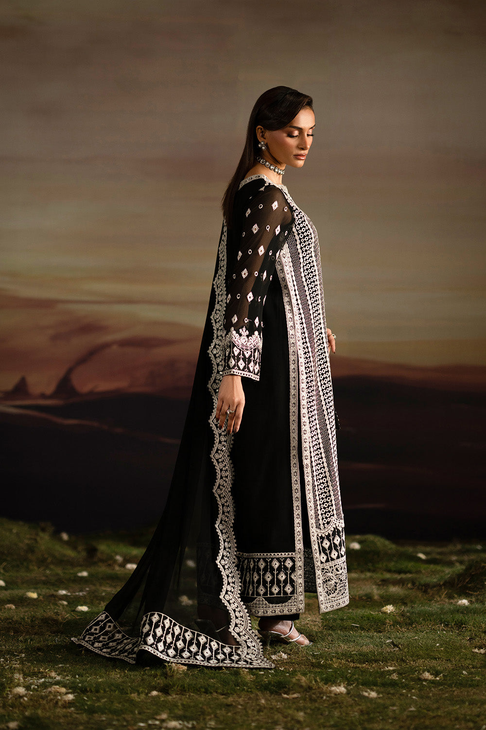 Maryum N Maria | Luxury Stitched | 3-Piece-Embroiderd-Chiffon INBHA - FWU5708