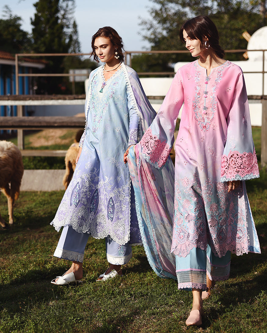 Mushq | Solace | Ombre Chikankari | Faint Blossom
