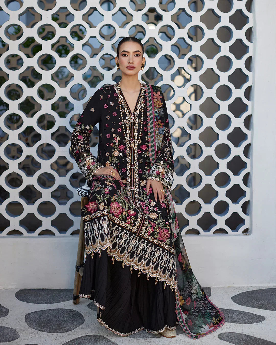 Faiza Saqlain | Liliana Luxury Lawn 24 | Merle - House Of Anaya