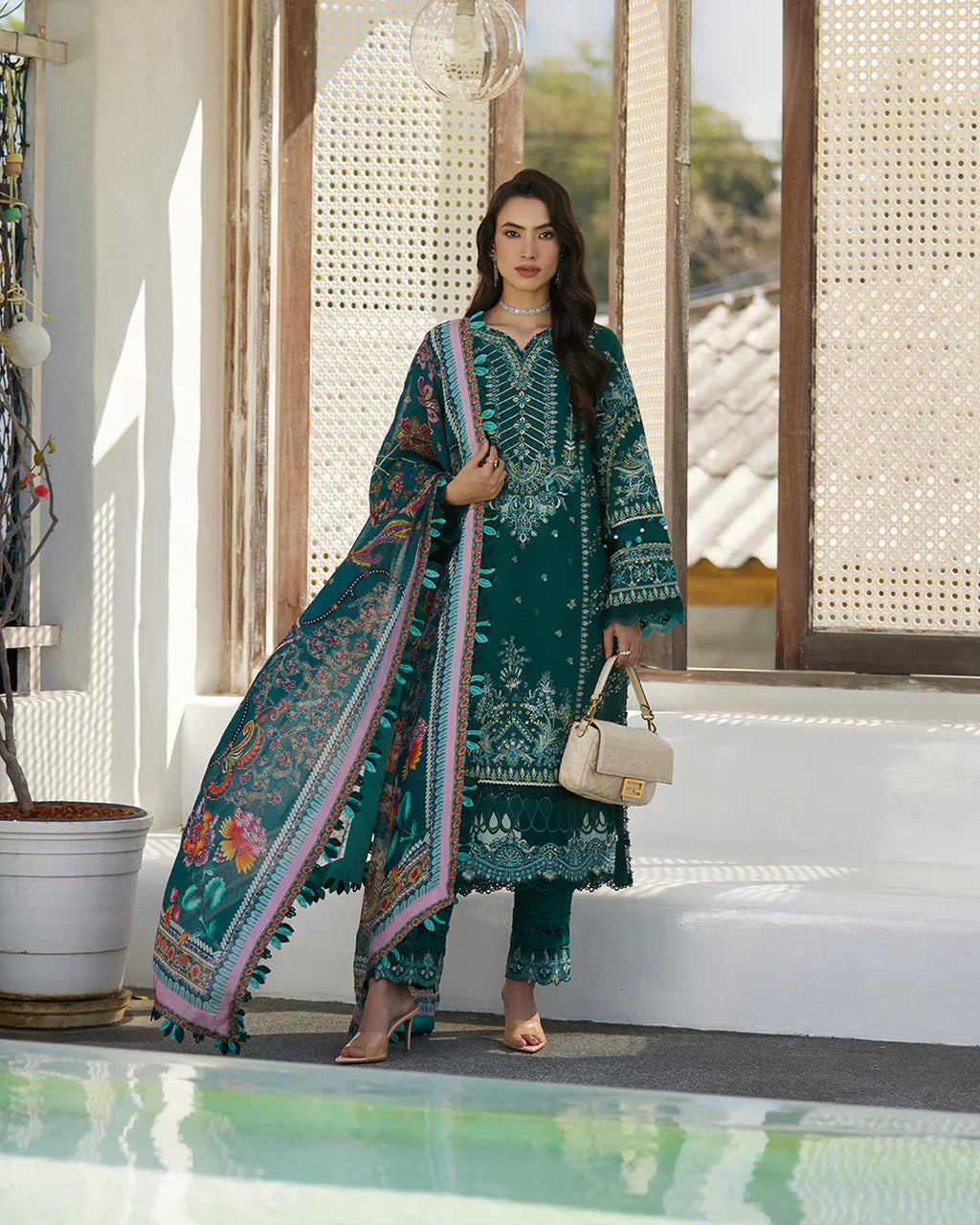 Faiza Saqlain | Liliana Luxury Lawn 24 | Milena - House Of Anaya