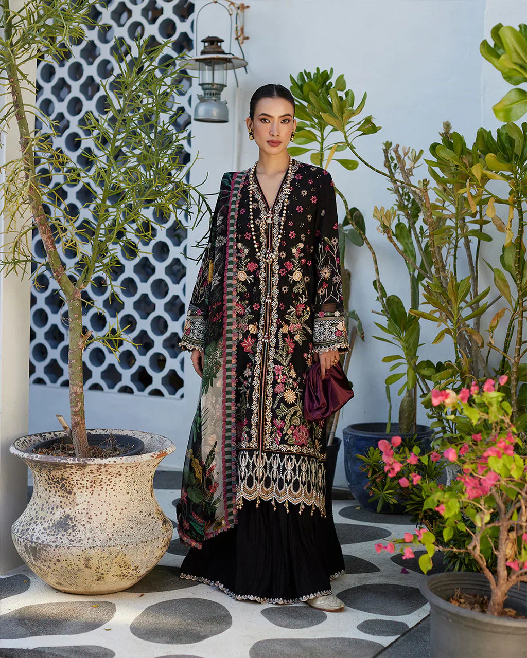 Faiza Saqlain | Liliana Luxury Lawn 24 | Merle - House Of Anaya