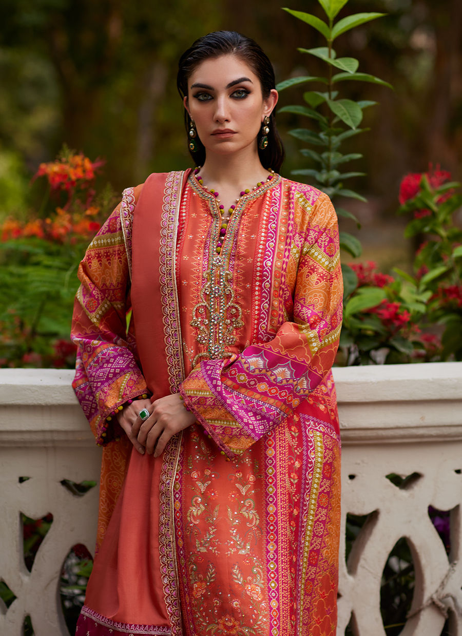 Farah Talib Aziz | Mayna Festive Prints 24 | Fadil Shirt And Dupatta