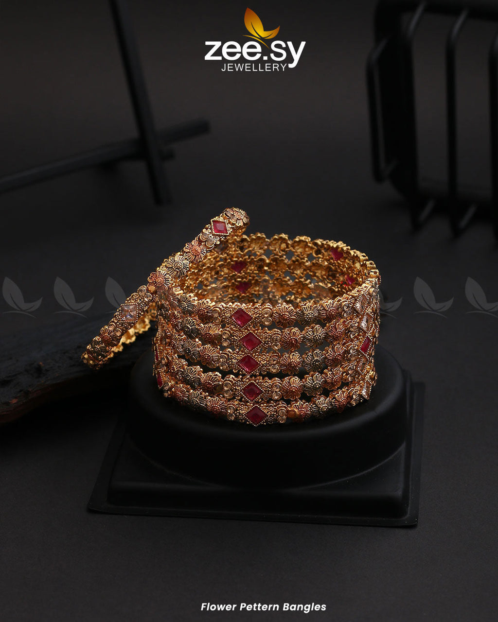 Flower Pettern Bangles - Libasekhas