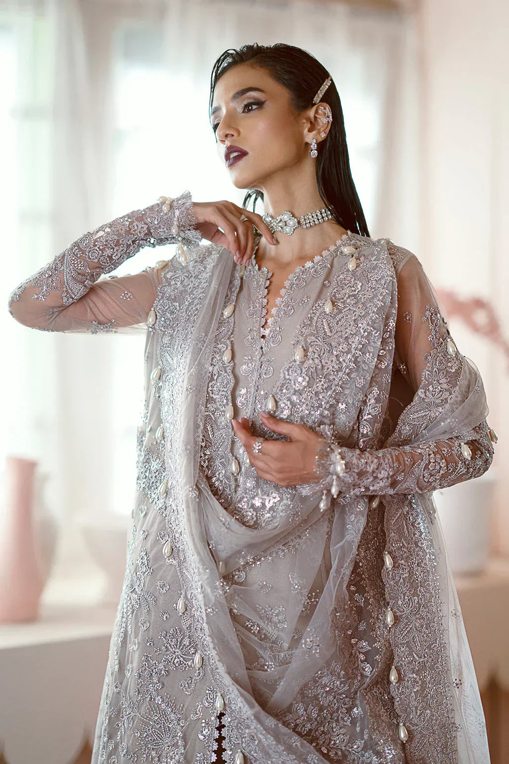 Ayzel Luminara Embroidered Net 3Pc Suit AWF-07 FREYA