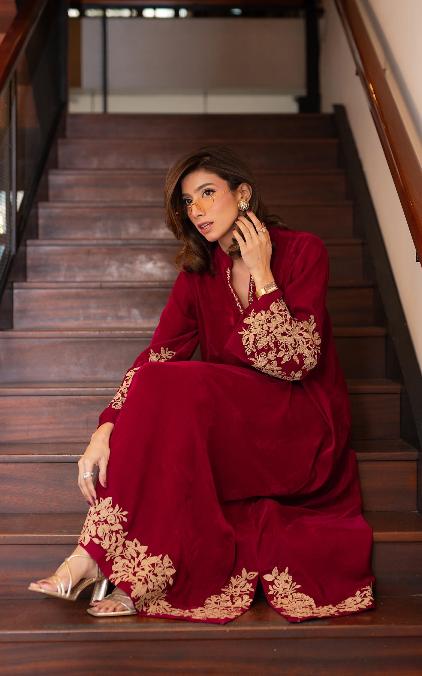 Asifa and Nabeel | zephyr | Fuchsia Royalty Kaftan