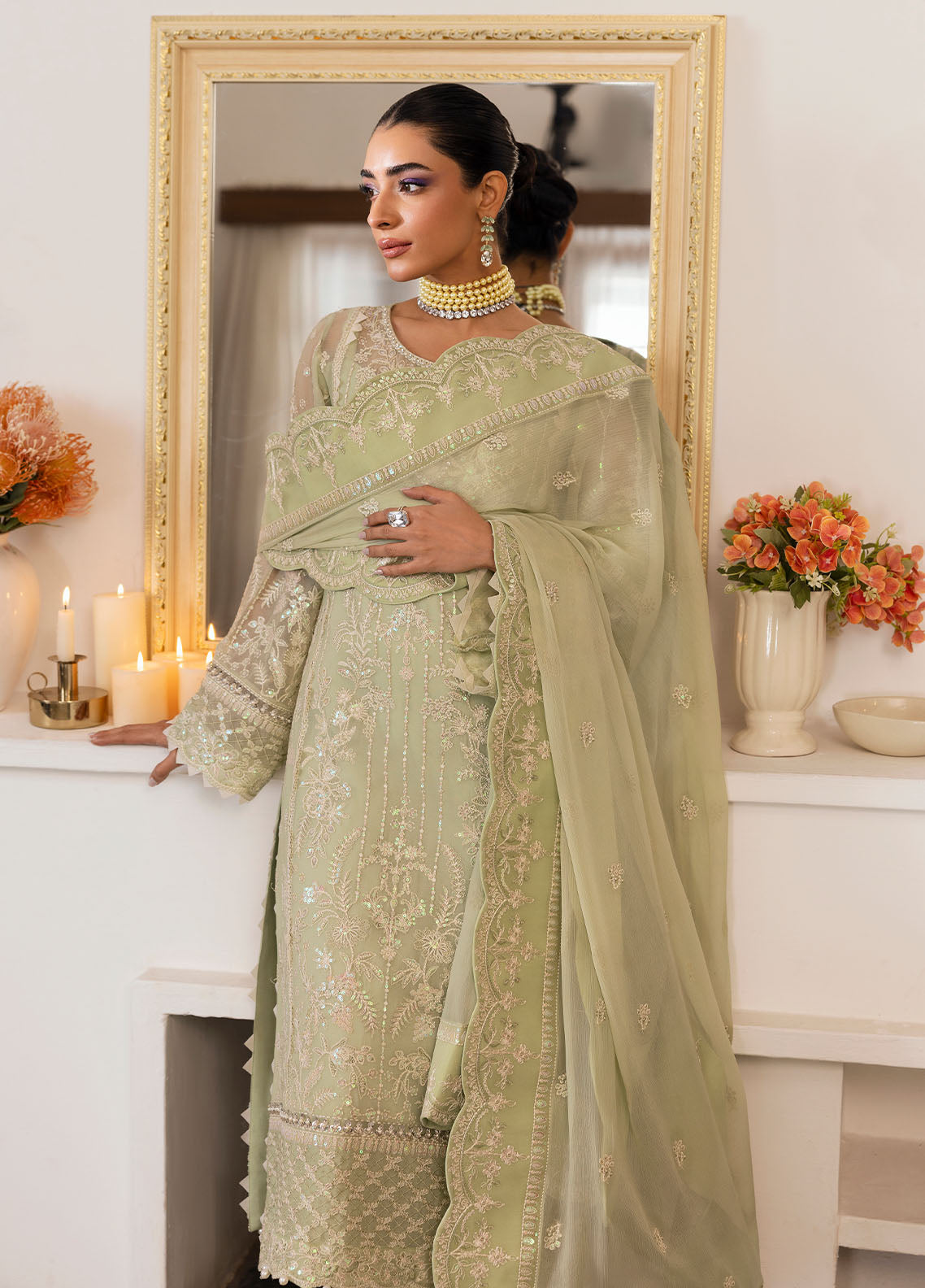 Gulaal | Reverie Embroidered Chiffon | VIRIDA - House Of Anaya
