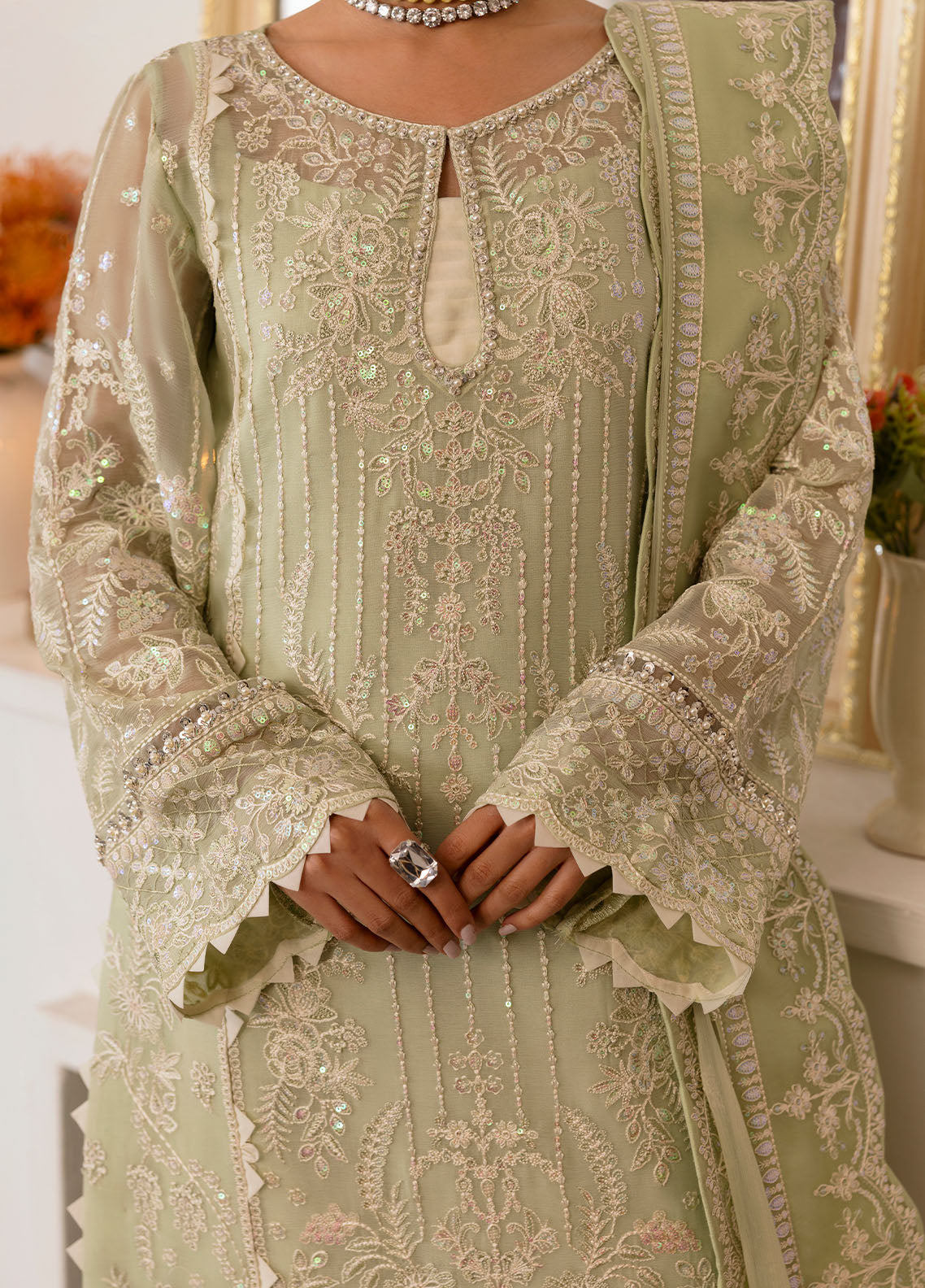 Gulaal | Reverie Embroidered Chiffon | VIRIDA - House Of Anaya