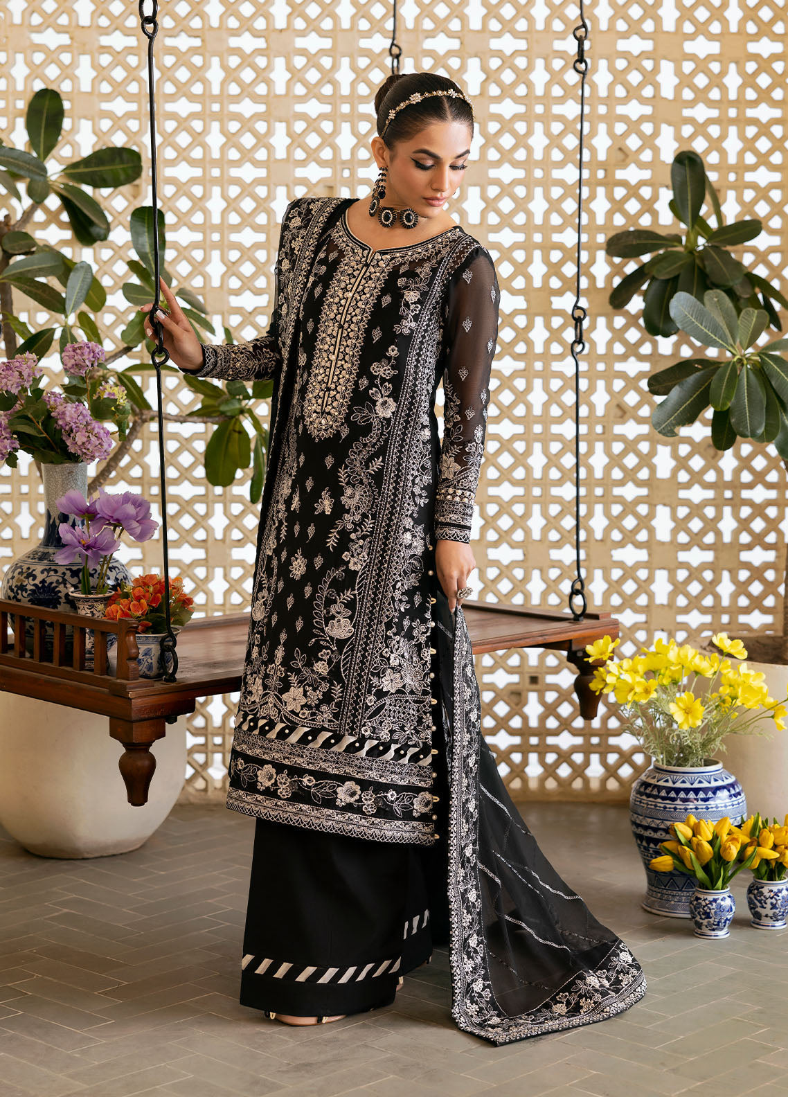 Gulaal | Reverie Embroidered Chiffon | NYRA - House Of Anaya