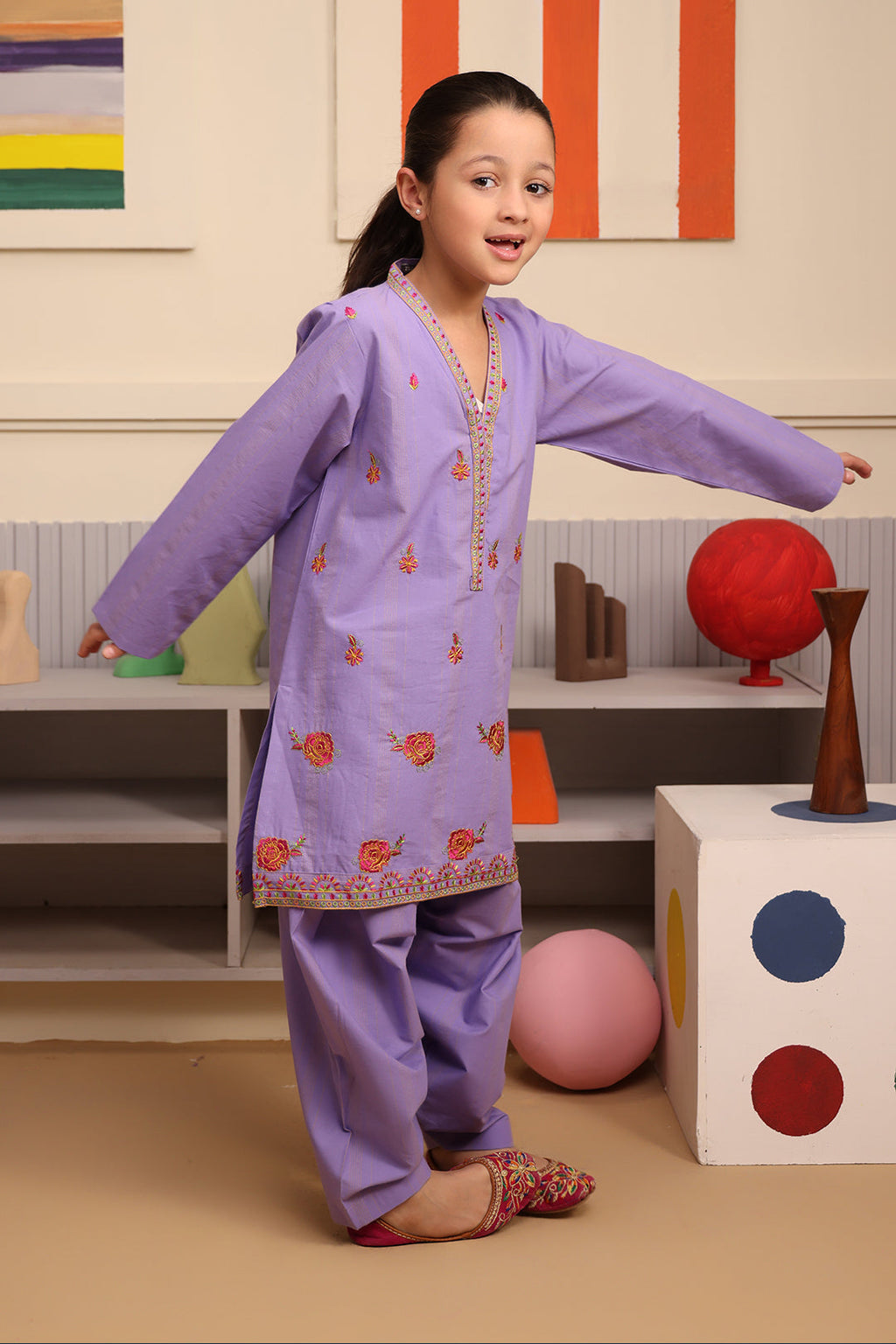 Zellbury Girls | 2 Piece Lawn | Embroidered Kurta Trouser - 2662 - Libasekhas