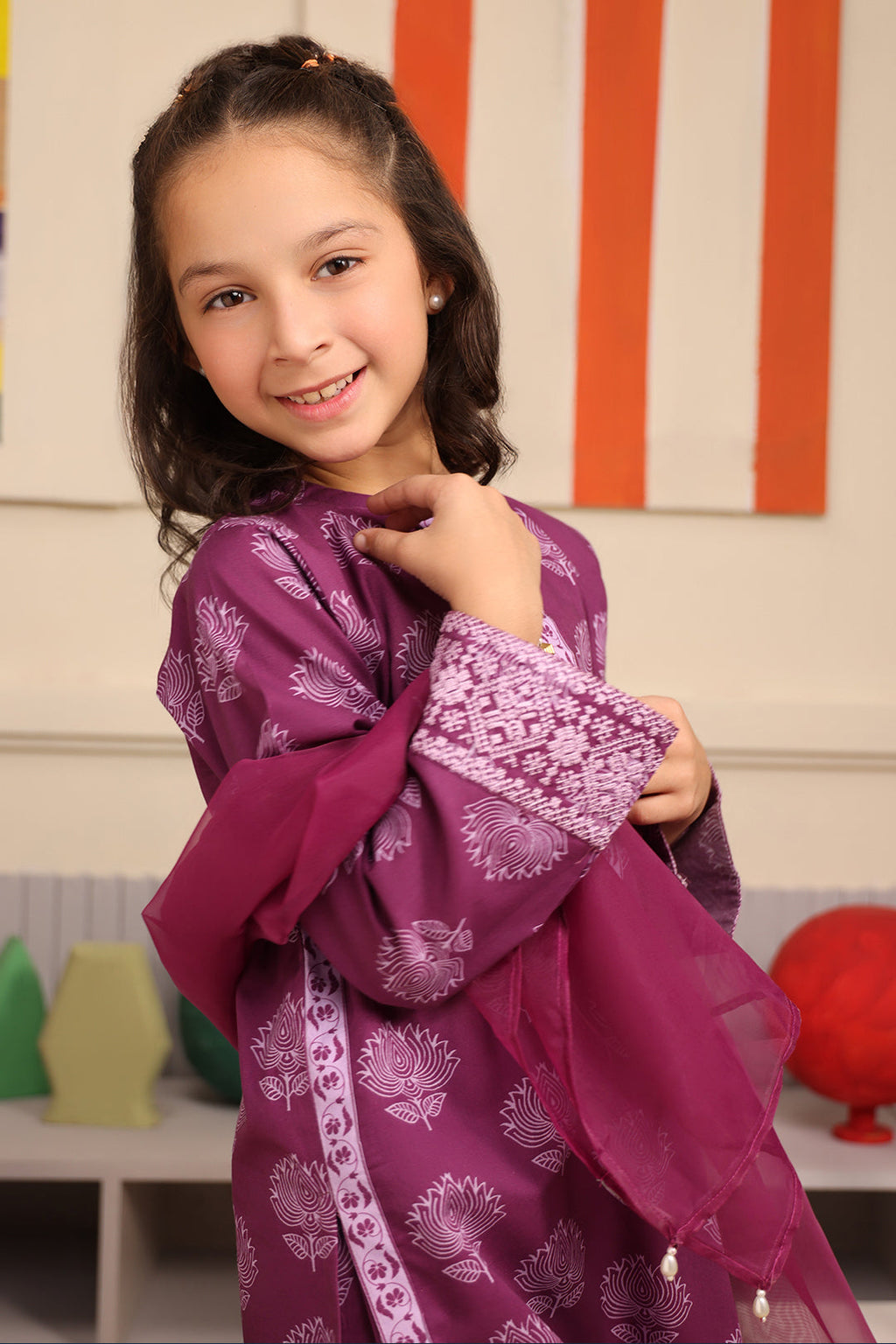 Zellbury Girls | 3 Piece Cambric | Embroidered Kurta Dupatta Trouser - 3664 - Libasekhas