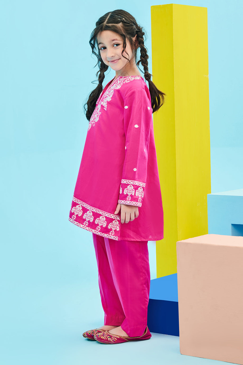 Zellbury Girls | 2 Piece Lawn | Embroidered Kurta Trouser - 2464 - Libasekhas
