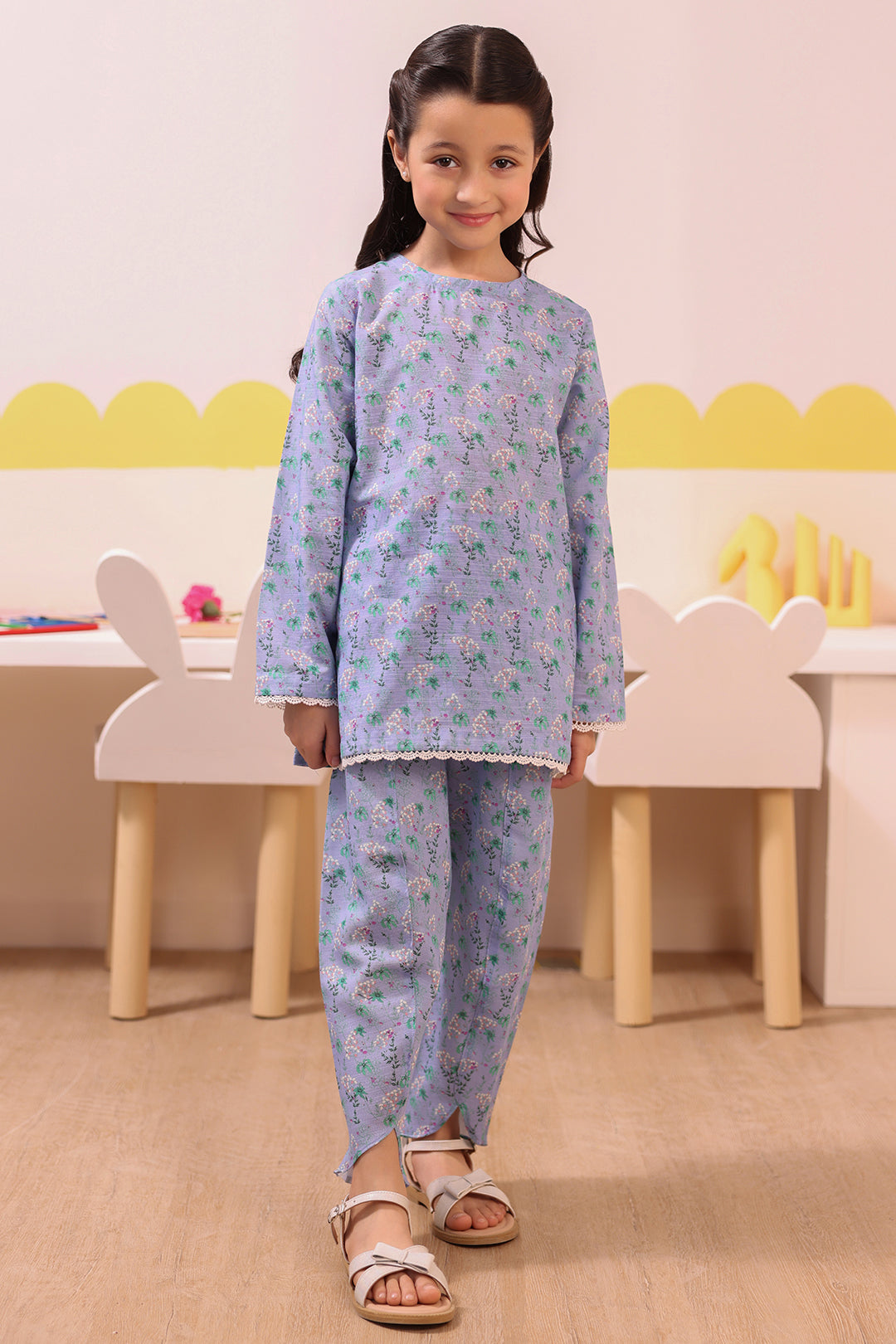 Zellbury Girls | 2 Piece Khaddar | Kurta Trouser - 2748 - Libasekhas