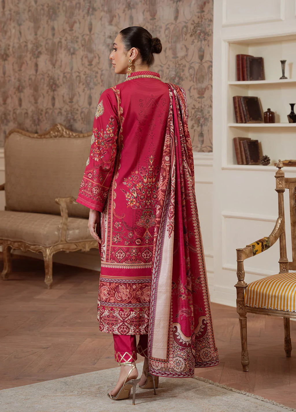 Gulaal | Velouré Printed Silk | Rosewood Majesty