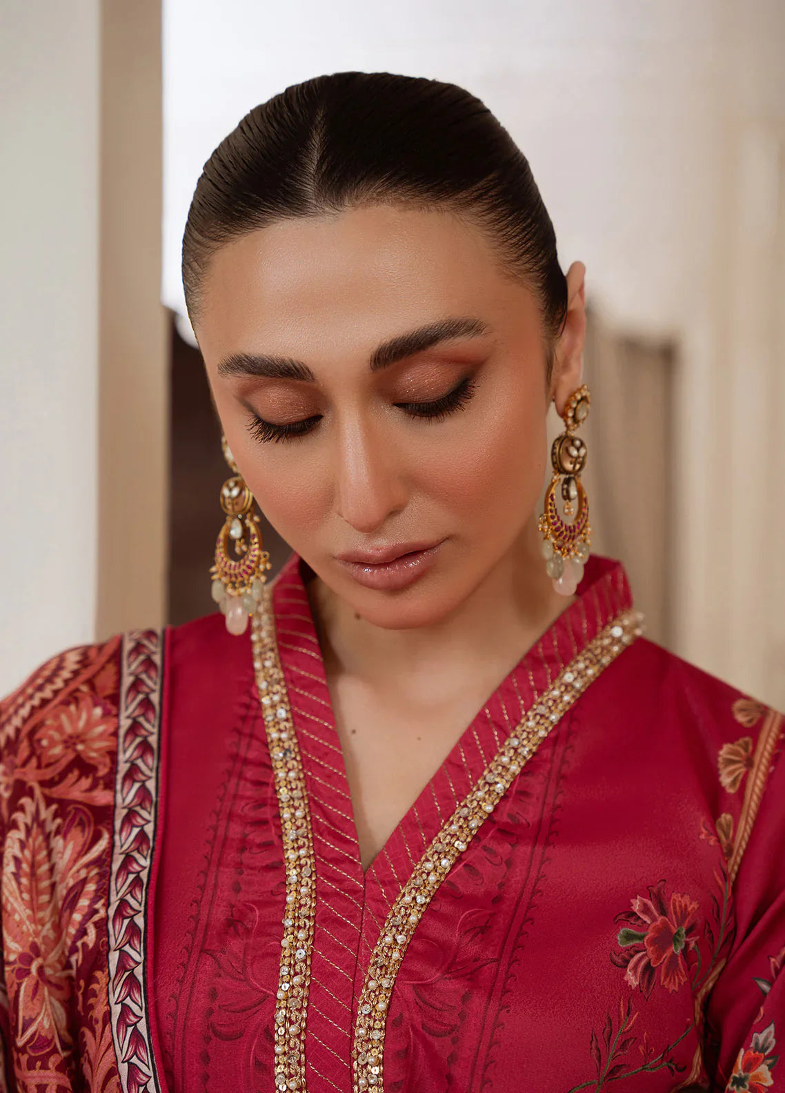 Gulaal | Velouré Printed Silk | Rosewood Majesty