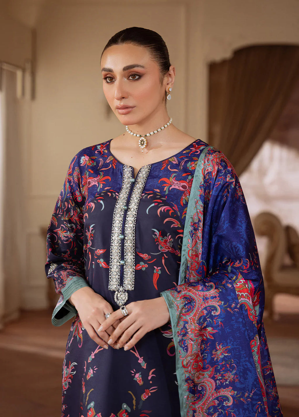 Gulaal | Velouré Printed Silk | Midnight Reverie