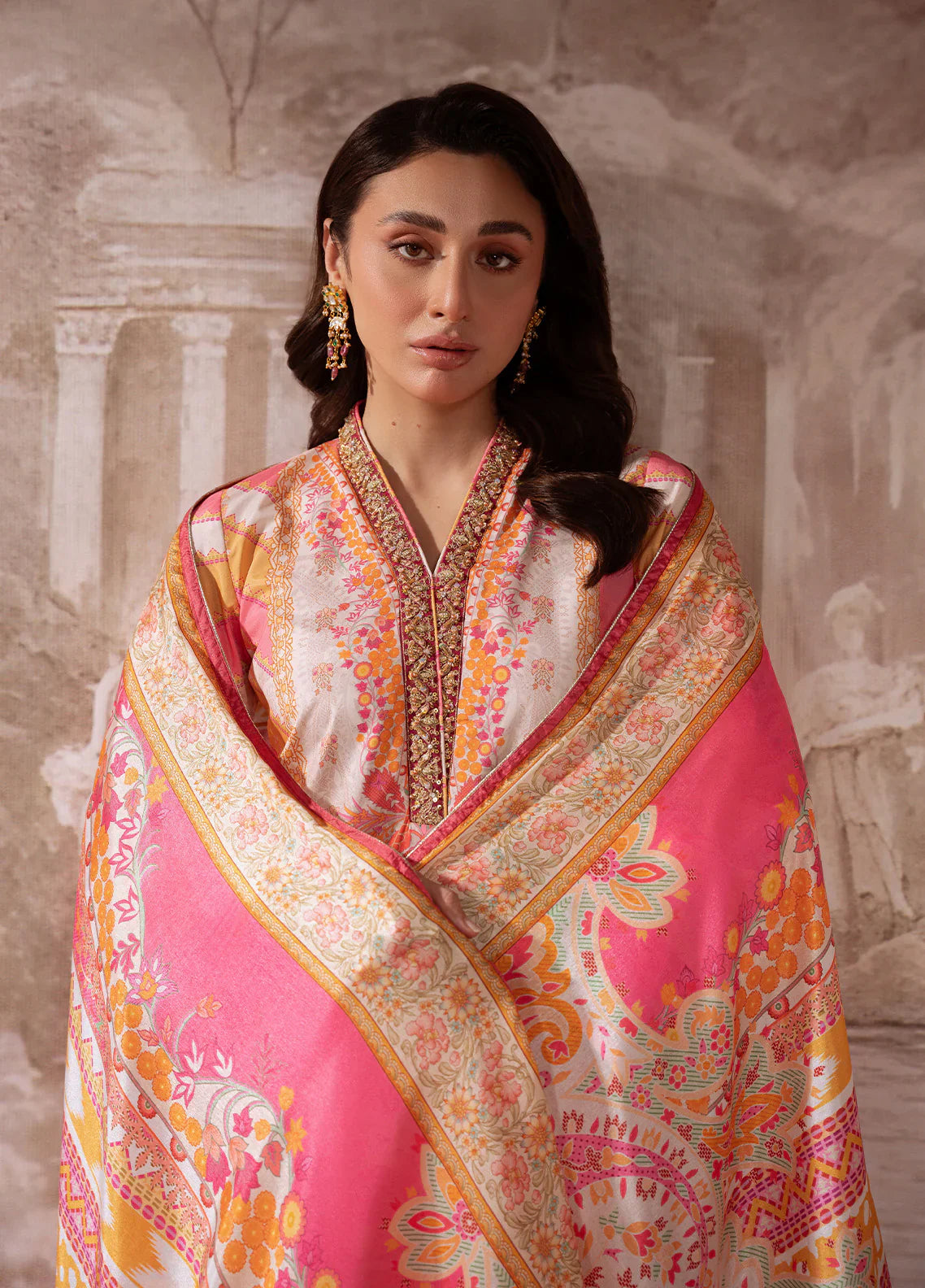 Gulaal | Velouré Printed Silk | Blush Royale