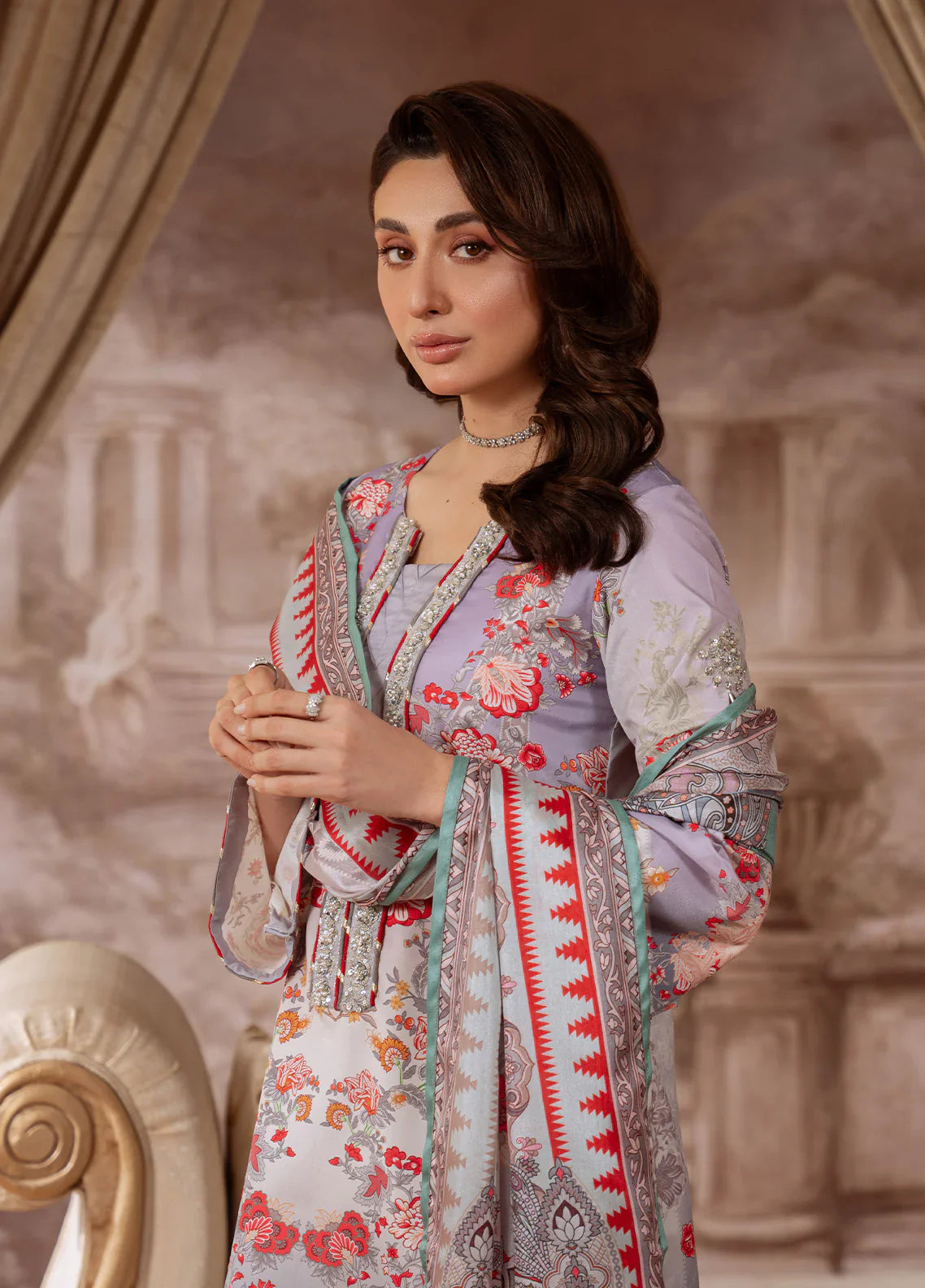 Gulaal | Velouré Printed Silk | Twilight Elegance