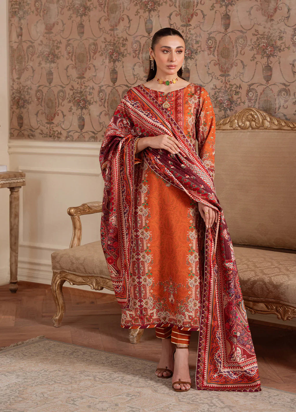Gulaal | Velouré Printed Silk | Rustic Regalia