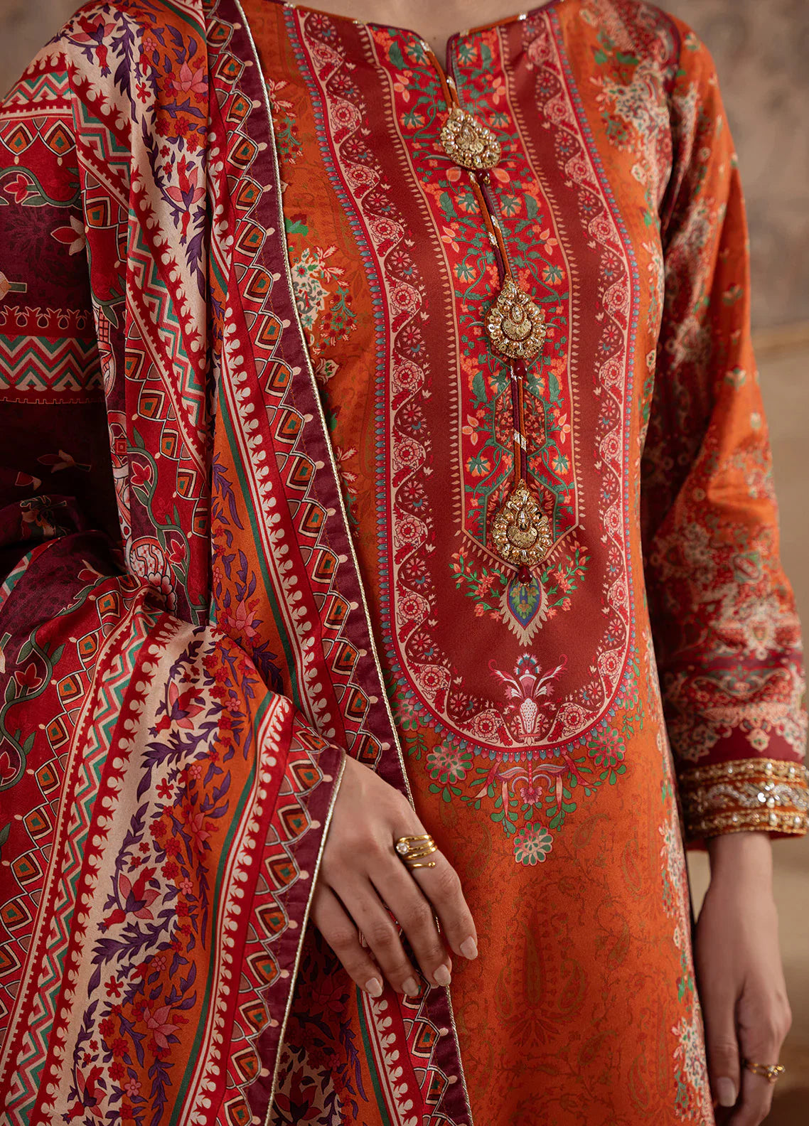 Gulaal | Velouré Printed Silk | Rustic Regalia