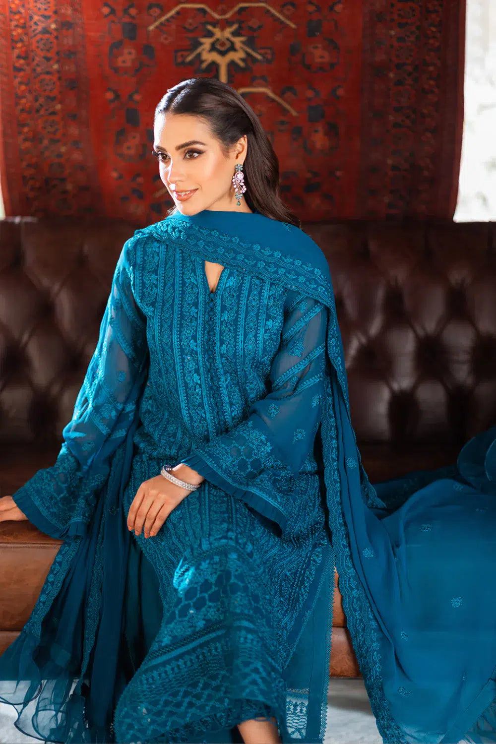 Azure | Embroidered Formals | Gilded Sea - Riwayat-e-Khas