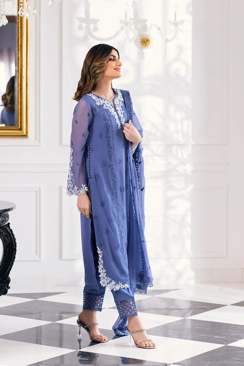 Azure | Embroidered Ensembles 23 | Gradiant Glore - Riwayat-e-Khas