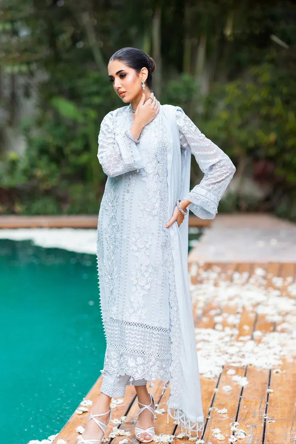 Azure | Embroidered Formals | Granite Grace - Riwayat-e-Khas