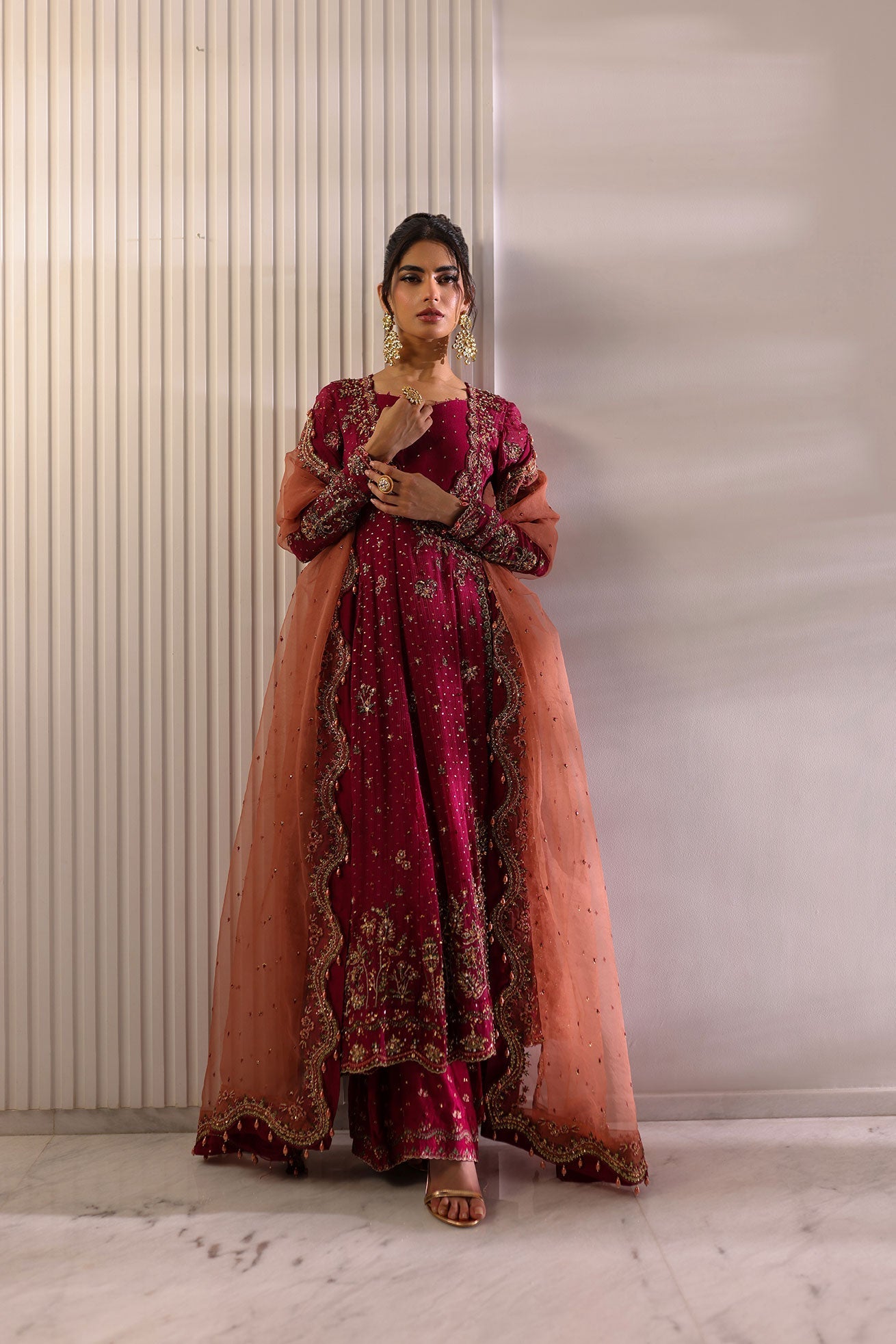 Dhanak | DHANAK COUTURE | Ayzel:  SS24HF-3010 DARK PINK 3Pcs