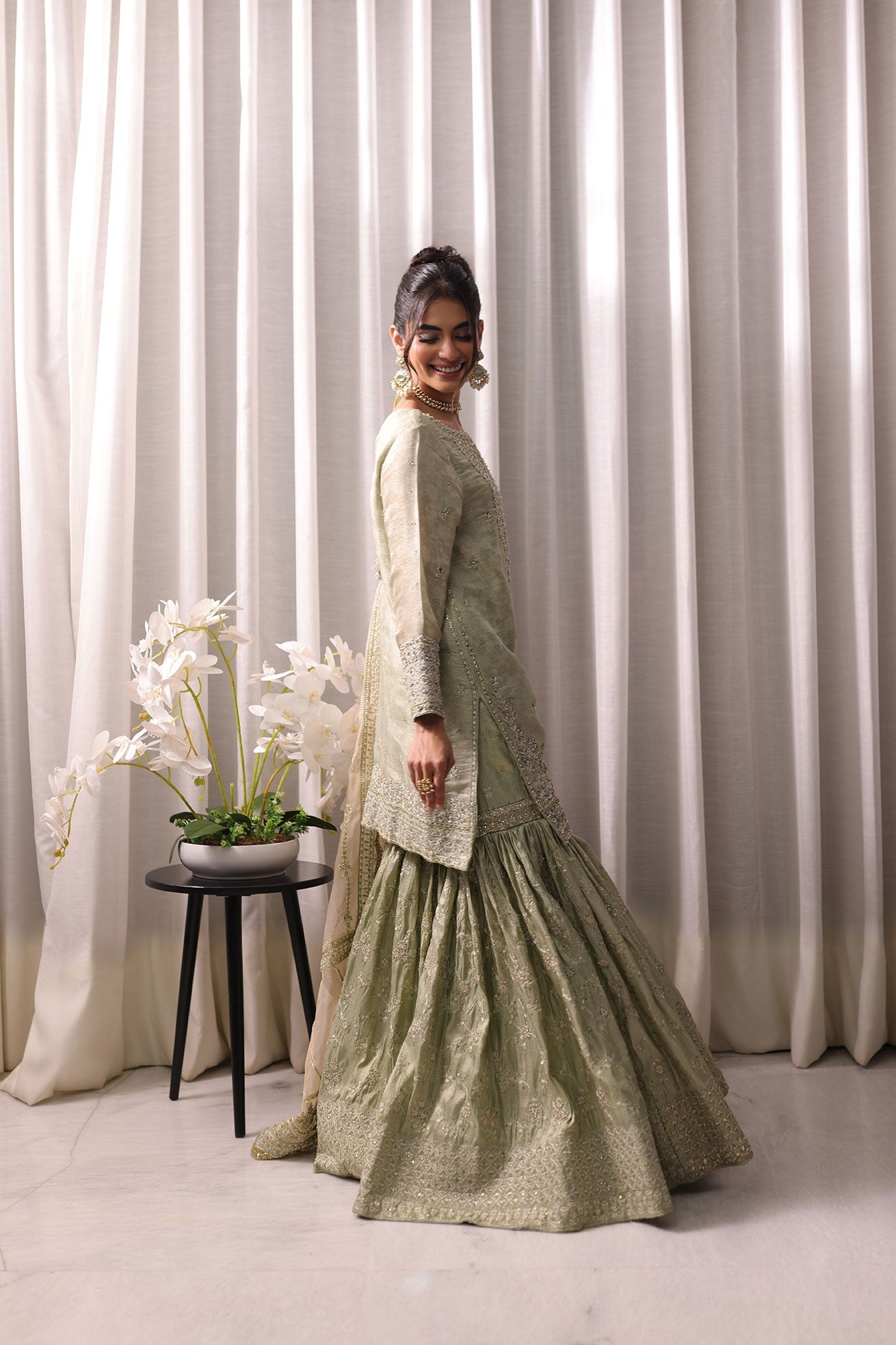 Dhanak | DHANAK COUTURE | Reyna:  SS24HF-3011 L-GREEN 3Pcs
