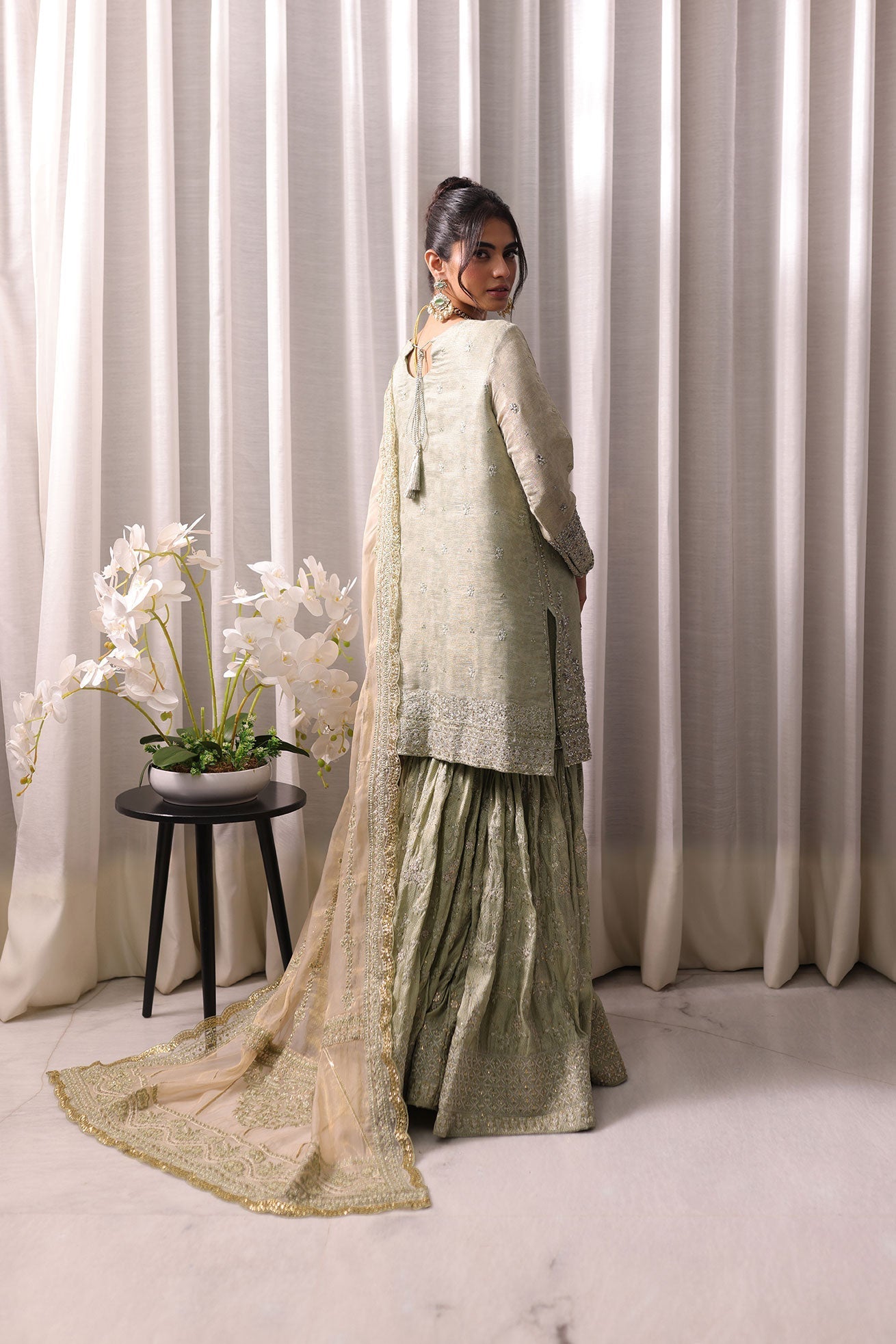 Dhanak | DHANAK COUTURE | Reyna:  SS24HF-3011 L-GREEN 3Pcs