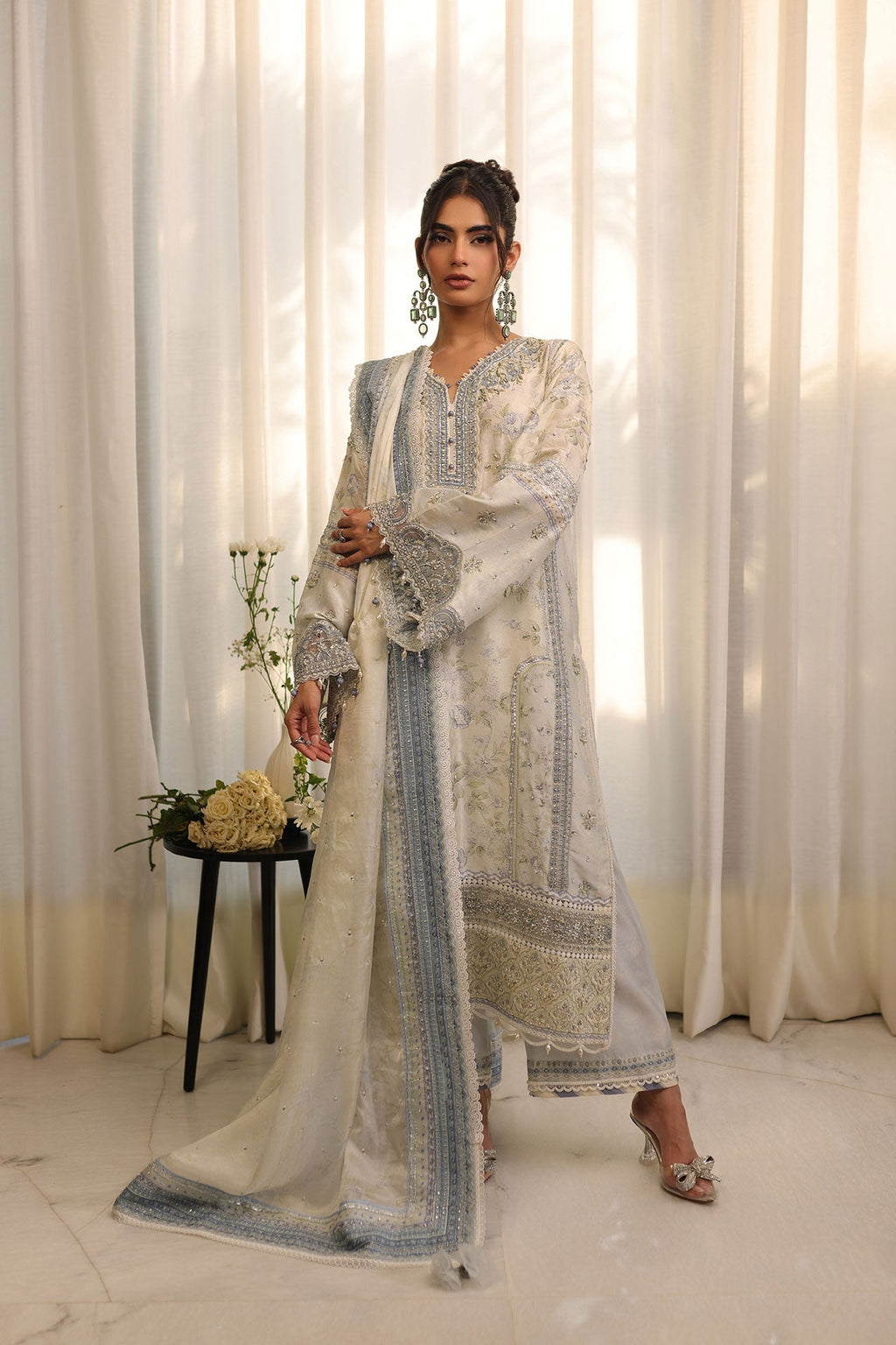 Dhanak | DHANAK COUTURE | Fleur:  SS24HF-3013 SKY BLUE 3Pcs