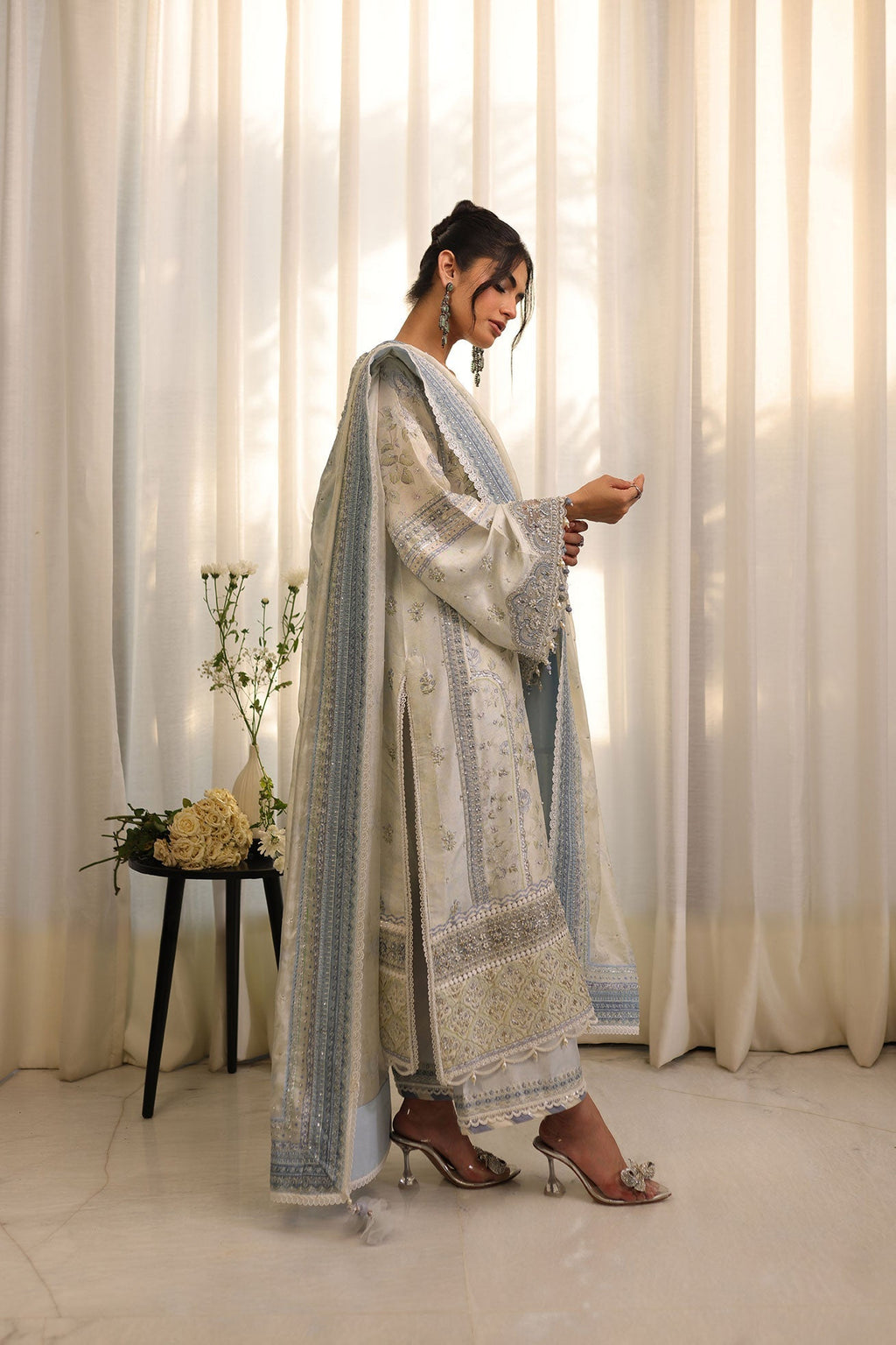 Dhanak | DHANAK COUTURE | Fleur:  SS24HF-3013 SKY BLUE 3Pcs