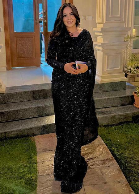 Spark wear - Monochrome saree - Riwayat-e-khas