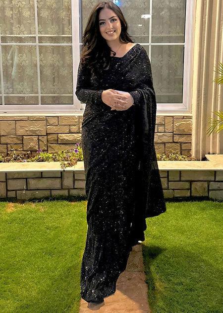 Spark wear - Monochrome saree - Riwayat-e-khas
