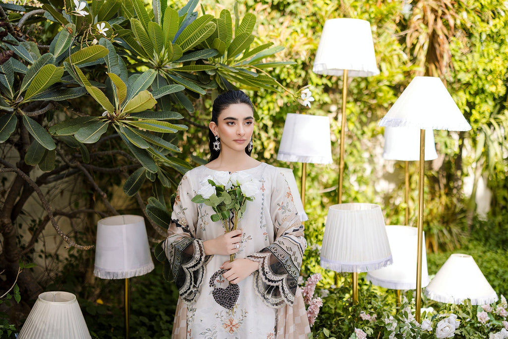 Dhanak | Silk Pret | Silk Tunic - 2PCS HAND EMBELLISHED SHIRT WITH TROUSER- BEIGE