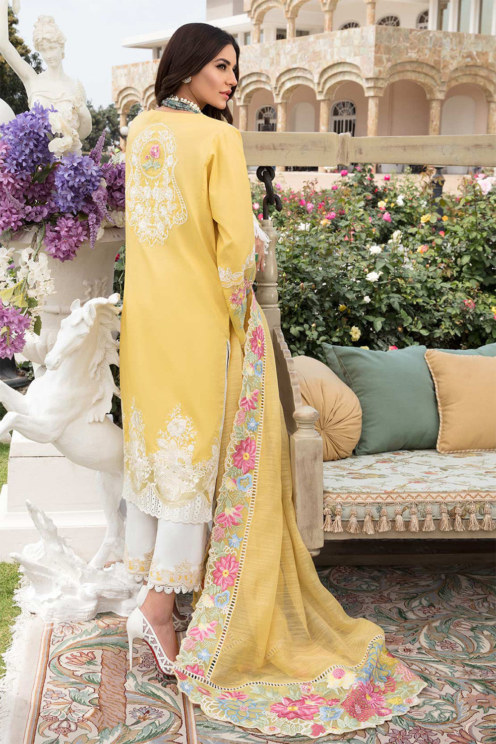 Crimson Luxury Lawn by Saira Shakira 22 - 6B A Floral Affair - TC-67 - Chikankari - Riwayat-e-khas
