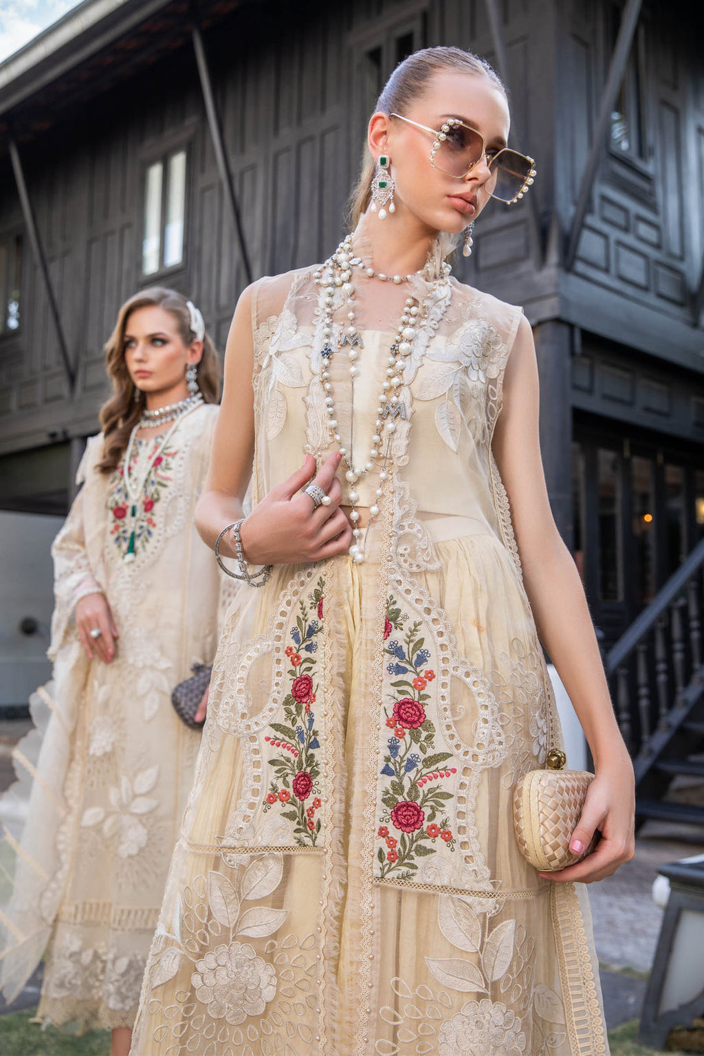 MARIA B EID COLLECTION UNSTITCHED EL-23-01-Cream - Riwayat-e-khas