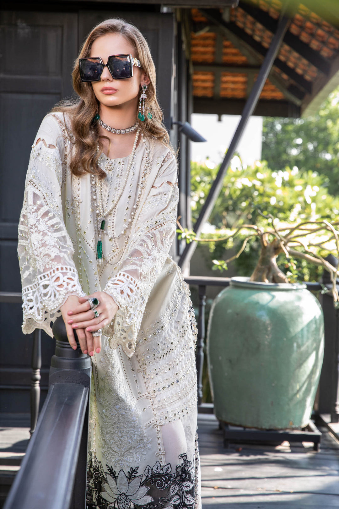 MARIA B EID COLLECTION UNSTITCHED EL-23-02-Off White - Riwayat-e-khas